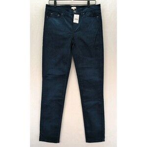 J.Crew Velvet Stretch Midrise Skinny Jeans Size 30 Midnight Sea NWT